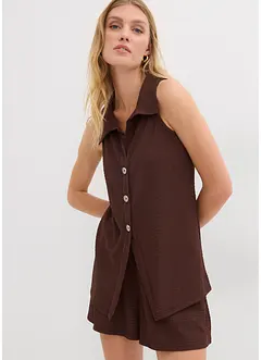 Top in crêpe operato, bonprix