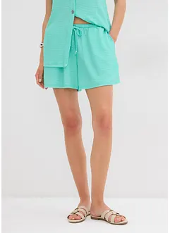 Shorts con elastico in vita in crêpe operato, bonprix