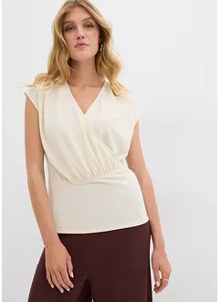 Maglia a portafoglio in misto viscosa fluente, bonprix