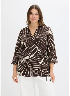 Blusa con maniche a kimono in simil lino, bonprix