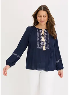 Blusa oversize con ricamo, bonprix