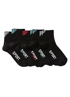 Calzini sportivi con scritta (pacco da 5 paia), bonprix