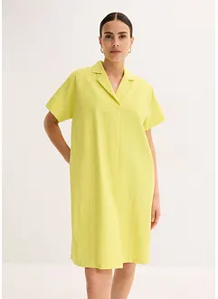 Abito largo in cotone con piega, bonprix