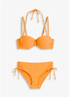 Bikini a balconcino con spalline aggiuntive da legare al collo (set 2 pezzi), bonprix