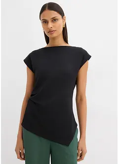 Top asimmetrico effetto neoprene, bonprix
