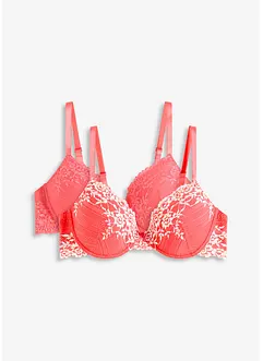Reggiseno con coppe preformate e pizzo colorato (pacco da 2), bonprix