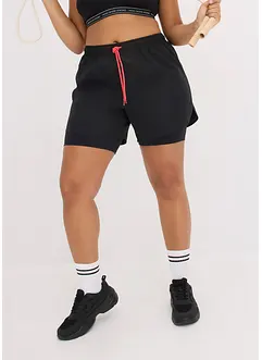 Pantaloni corti sportivi 2 in 1 ultra leggeri, bonprix