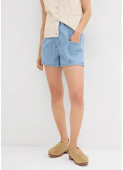 Shorts in jeans con comodo elastico, vita alta, bonprix
