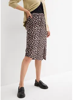 Gonna leopardata con spacco, bonprix