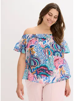 Blusa con spalle scoperte in misto viscosa leggero, bonprix