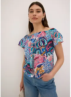 Blusa con spalle scoperte in misto viscosa leggero, bonprix