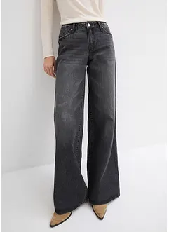 Jeans wide leg lunghi, low strech, vita media, bonprix