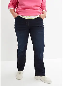 Jeans straight in cotone con cinta comoda, vita media, bonprix