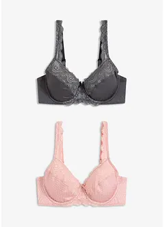 Reggiseno con ferretto e pizzo delicato (pacco da 2), bonprix