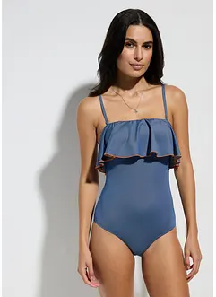 Costume intero a fascia con effetto denim, bonprix