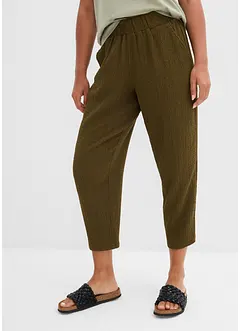 Pantaloni larghi in jersey operato, bonprix