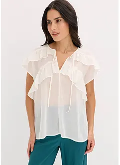 Camicetta di chiffon con volant, bonprix