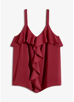 Top con spalline sottili in satin lucido, bonprix