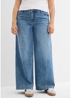 Jeans wide leg extra lunghi low stretch, vita media, bonprix
