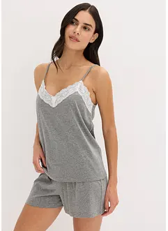 Pigiama estivo con pizzo raffinato, bonprix