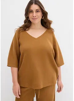 Maglia in puro cotone a trama operata, bonprix