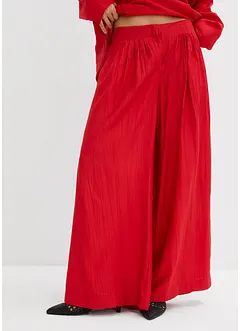 Pantaloni a palazzo in misto viscosa strutturato effetto crinkle, bonprix