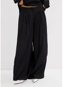 Pantaloni a palazzo in misto viscosa strutturato effetto crinkle, bonprix