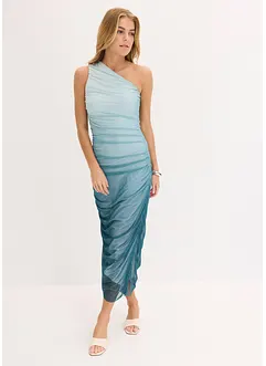 Abito monospalla con inserto in mesh, bonprix