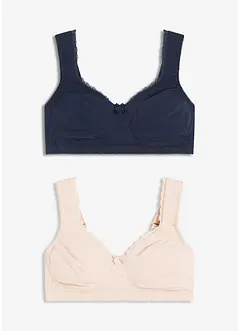 Reggiseno t-shirt minimizer senza ferretto con cotone biologico (pacco da 2), bonprix