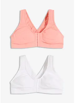 Reggiseno senza ferretto con chiusura davanti e cotone biologico (pacco da 2), bonprix