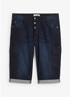 Bermuda cargo in jeans elasticizzato, loose fit, bonprix