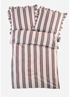 Biancheria da letto a righe con volant, bonprix