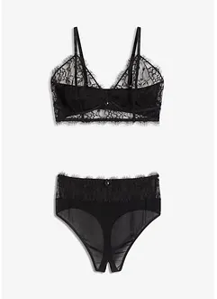 Reggiseno bustier e perizoma a vita alta ouvert (set 2 pezzi), bonprix