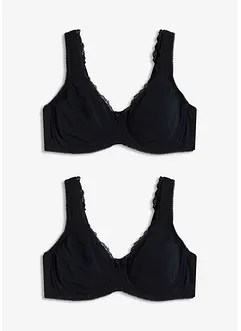 Reggiseno t-shirt minimizer con ferretto e cotone biologico (pacco da 2), bonprix