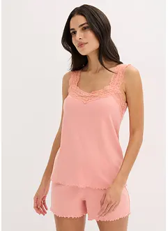 Pigiama estivo con delicato inserto in pizzo, bonprix