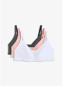 Reggiseno senza ferretto con cotone biologico morbido (pacco da 3), bonprix