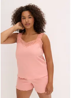 Pigiama estivo con delicato inserto in pizzo, bonprix