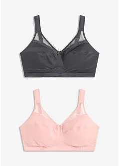 Reggiseno contenitivo senza ferretto con spalline imbottite (pacco da 2), bonprix