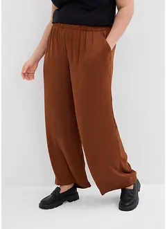 Pantaloni a palazzo leggeri in tessuto strutturato, bonprix