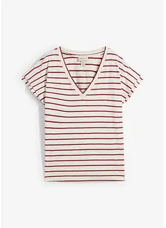 Maglia a righe con maniche a volant, bonprix