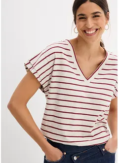 Maglia a righe con maniche a volant, bonprix