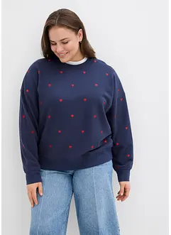 Felpa oversize con ricami, bonprix