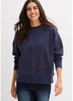 Felpa oversize con ricami, bonprix