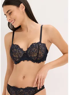 Reggiseno a balconcino in pizzo cigliato delicato, bonprix