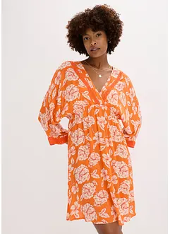 Abito tunica con pizzo in viscosa strutturata, bonprix