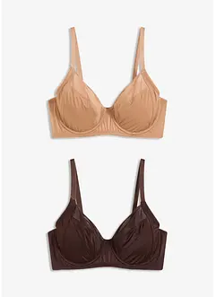 Reggiseno con ferretto ed effetto lucido (pacco da 2), bonprix
