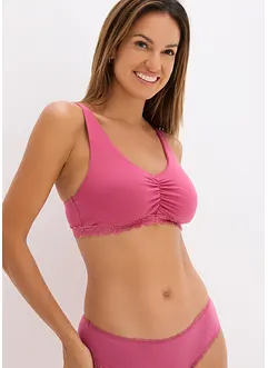 Bralette con cotone e pizzo (pacco da 2), bonprix