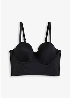 Canotta con reggiseno multiway integrato con coppe preformate ed effetto lucido, bonprix