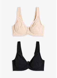 Reggiseno t-shirt con ferretto in cotone elasticizzato (pacco da 2), bonprix