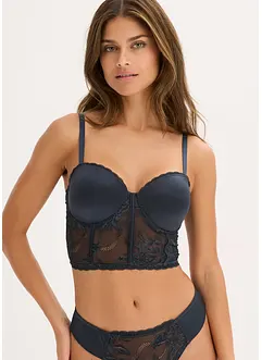 Reggiseno a balconcino con fine pizzo ed effetto lucido, bonprix